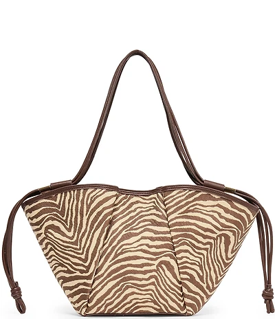 Dolce Vita Maro Raffia Zebra Print Tote Bag