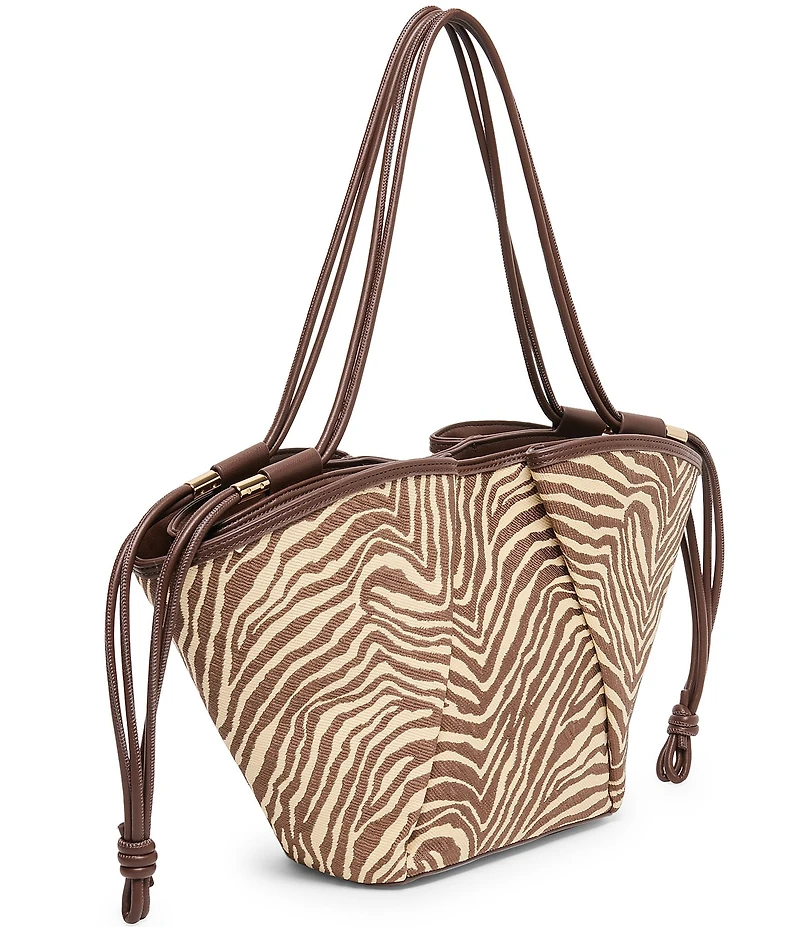 Dolce Vita Maro Raffia Zebra Print Tote Bag