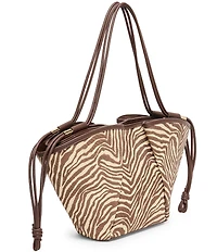 Dolce Vita Maro Raffia Zebra Print Tote Bag