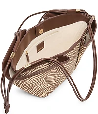Dolce Vita Maro Raffia Zebra Print Tote Bag