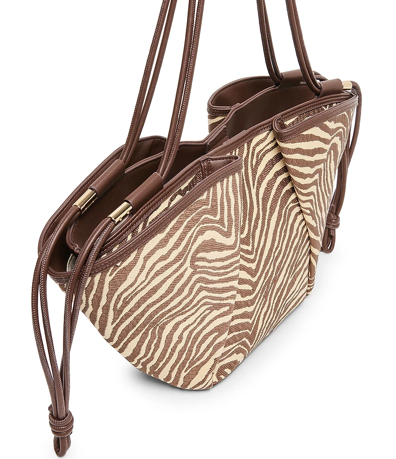 Dolce Vita Maro Raffia Zebra Print Tote Bag
