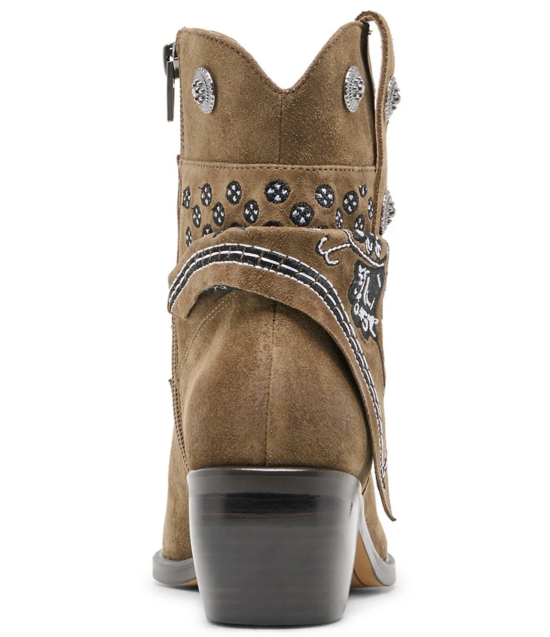 Dolce Vita Mekala Suede Bandana Detail Western Booties