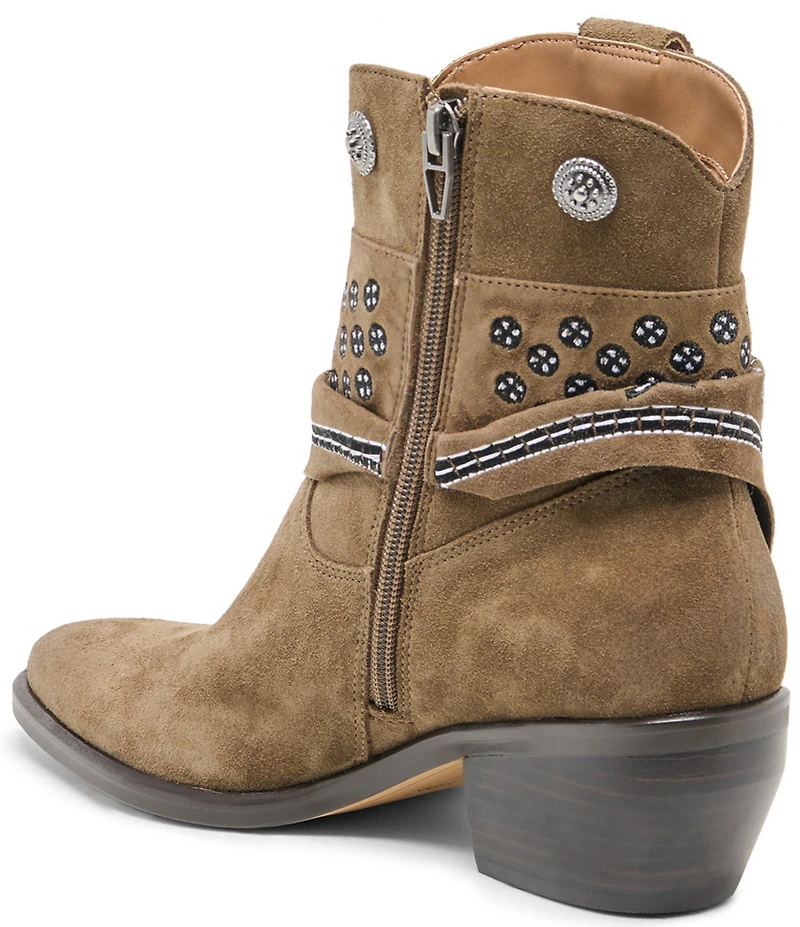 Dolce Vita Mekala Suede Bandana Detail Western Booties