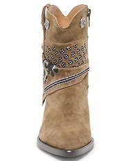 Dolce Vita Mekala Suede Bandana Detail Western Booties