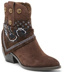Dolce Vita Mekala Suede Bandana Detail Western Booties