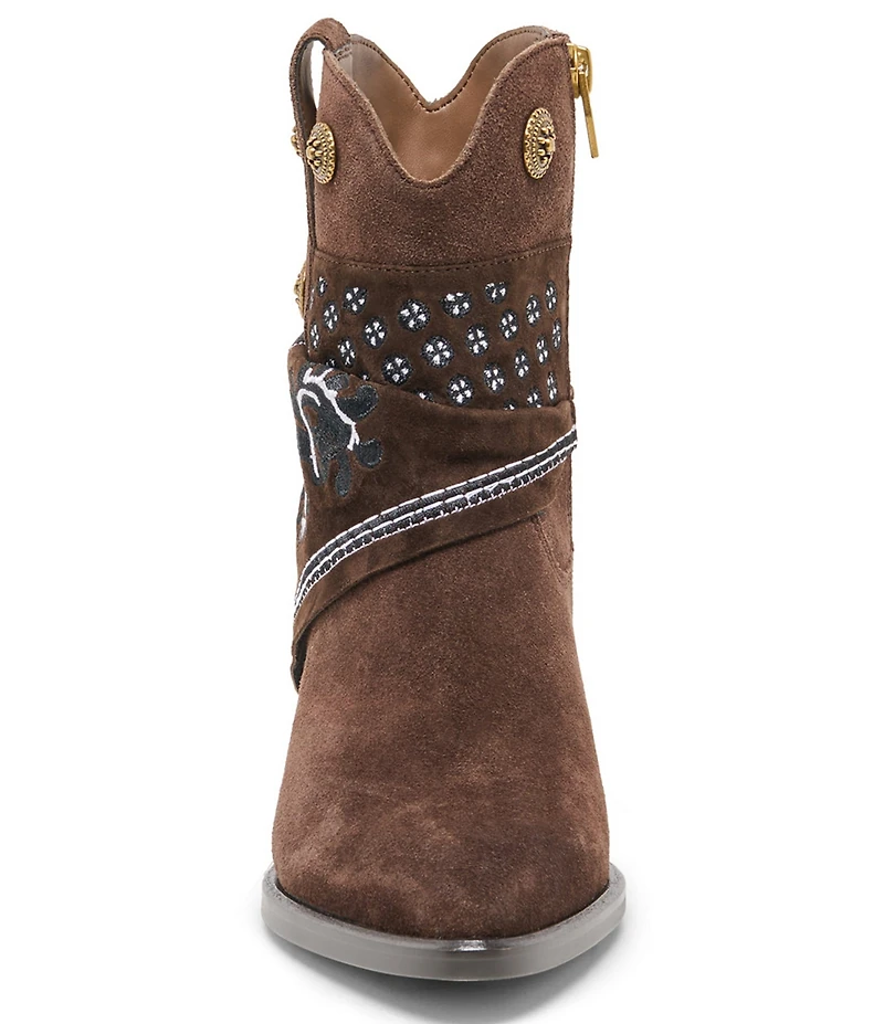 Dolce Vita Mekala Suede Bandana Detail Western Booties