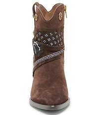 Dolce Vita Mekala Suede Bandana Detail Western Booties