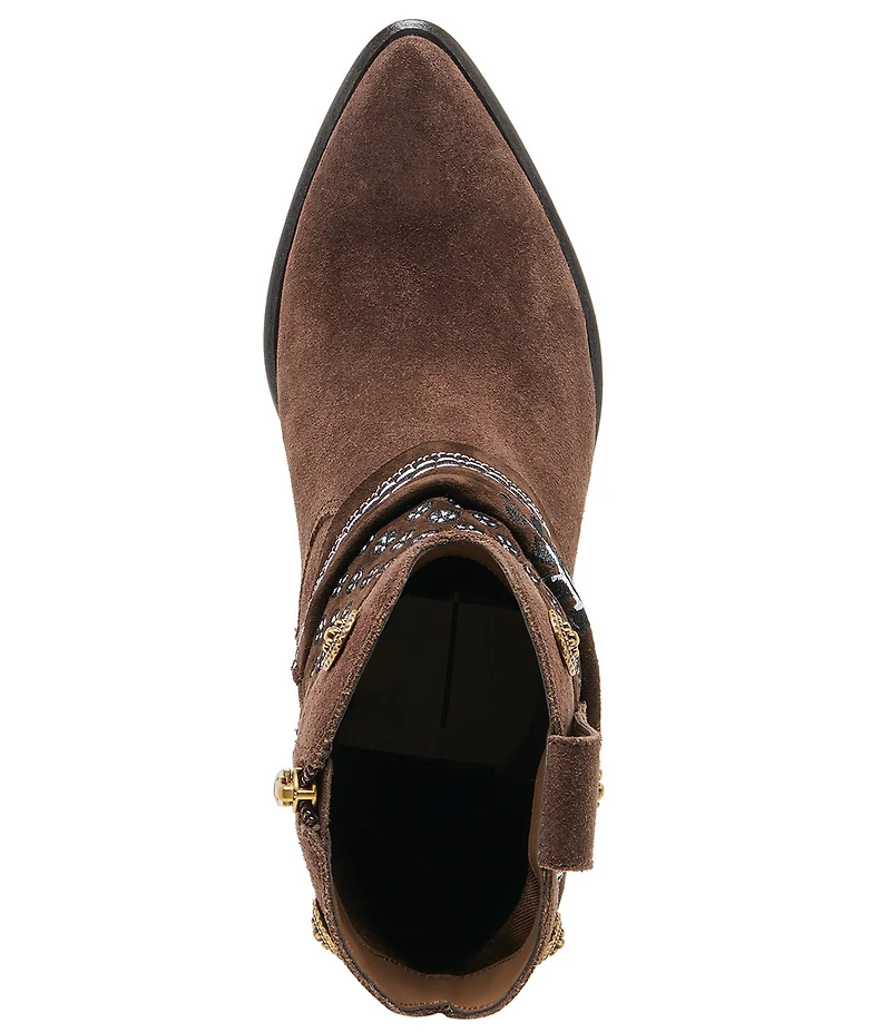 Dolce Vita Mekala Suede Bandana Detail Western Booties