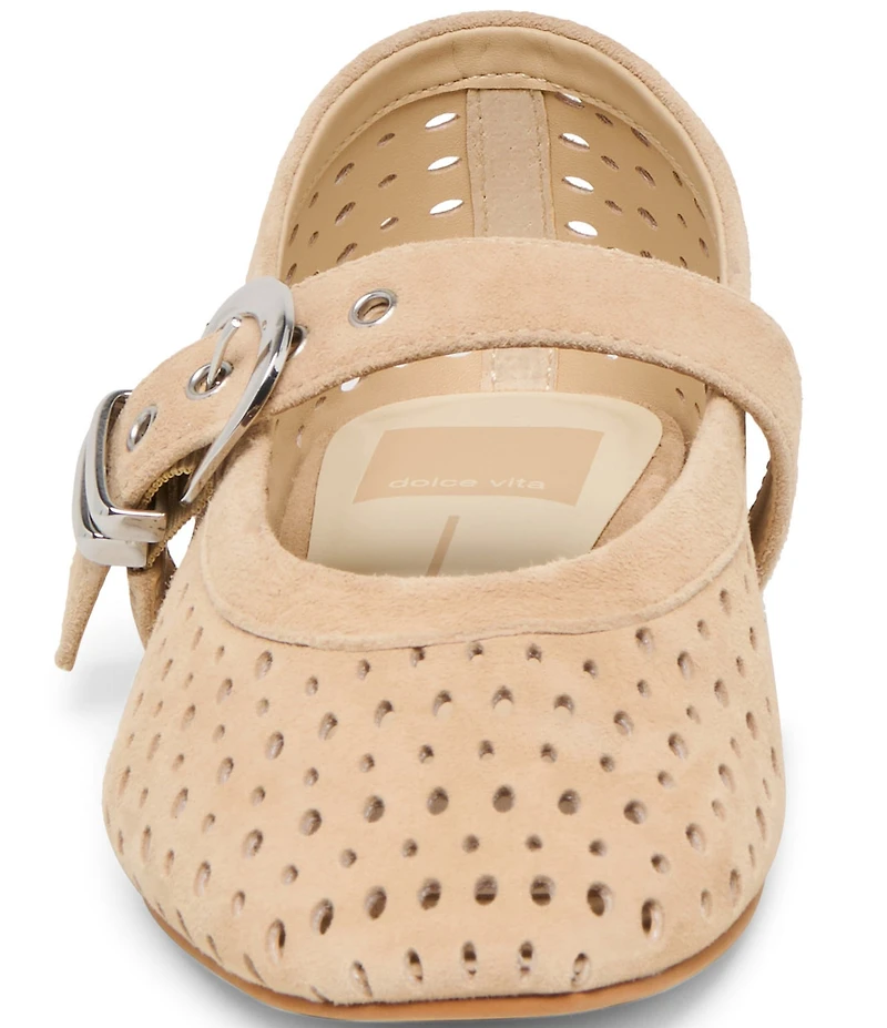 Dolce Vita Mikel Perforated Suede Mary Jane Ballet Flats