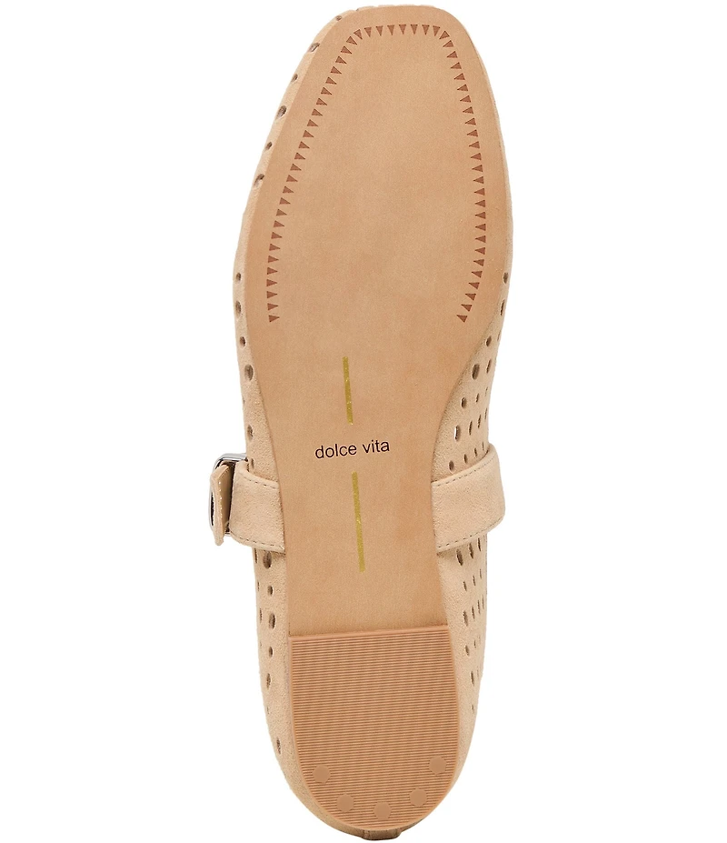 Dolce Vita Mikel Perforated Suede Mary Jane Ballet Flats