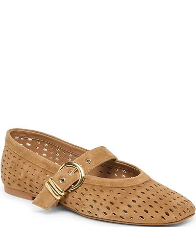 Dolce Vita Mikel Perforated Suede Mary Jane Ballet Flats