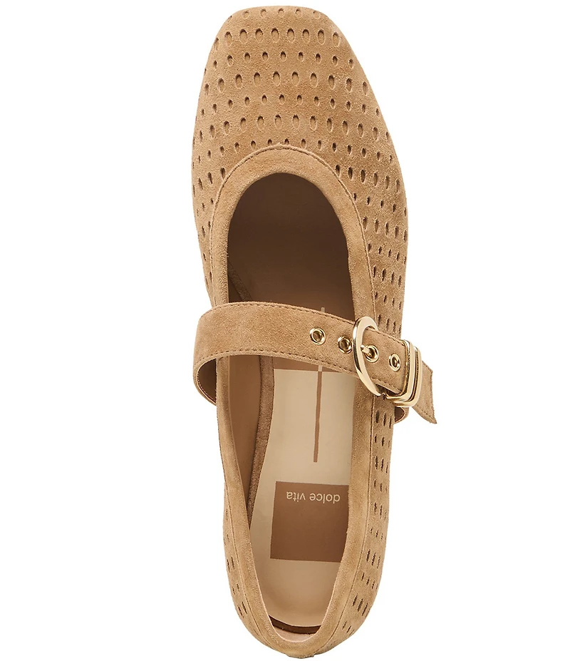 Dolce Vita Mikela Perforated Suede Mary Jane Ballet Flats