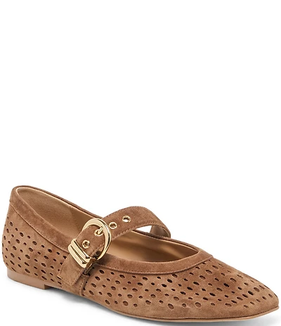 Dolce Vita Mikela Perforated Suede Mary Jane Ballet Flats