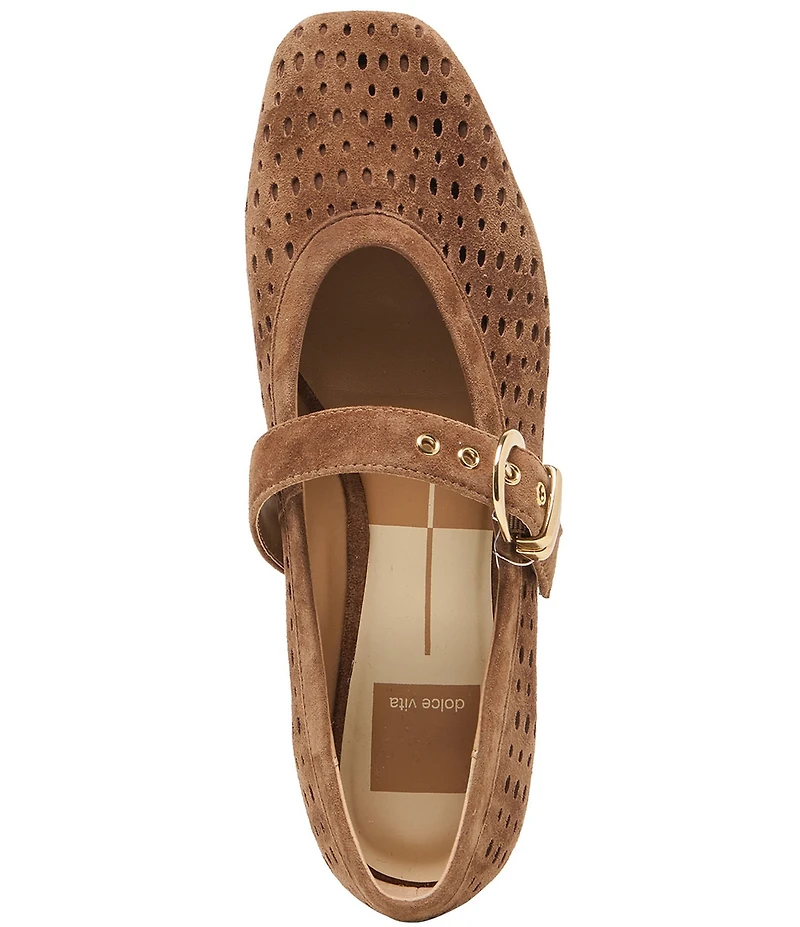 Dolce Vita Mikela Perforated Suede Mary Jane Ballet Flats
