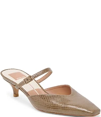 Dolce Vita Morgen Embossed Snake Leather Snip Toe Dress Mules