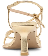 Dolce Vita Mylee Leather Strappy Metallic Hardware Dress Sandals