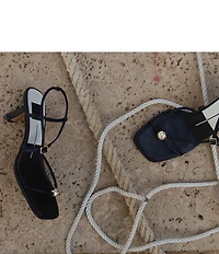 Dolce Vita Mylee Leather Strappy Metallic Hardware Dress Sandals