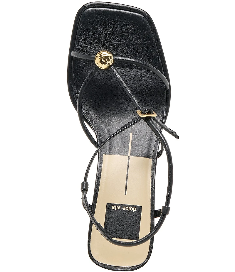 Dolce Vita Mylee Leather Strappy Metallic Hardware Dress Sandals