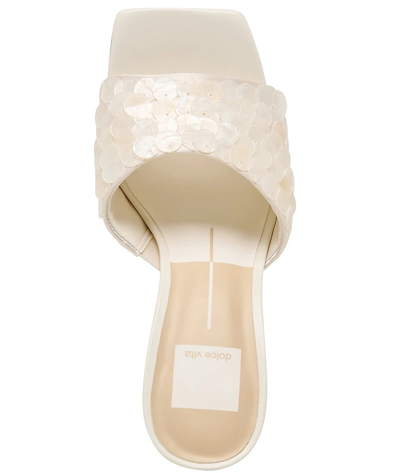 Dolce Vita Nandy Confetti Shell Embellished Dress Slide Sandals
