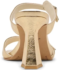 Dolce Vita Narcia Leather Buckle Hardware Banded Dress Slide Sandals