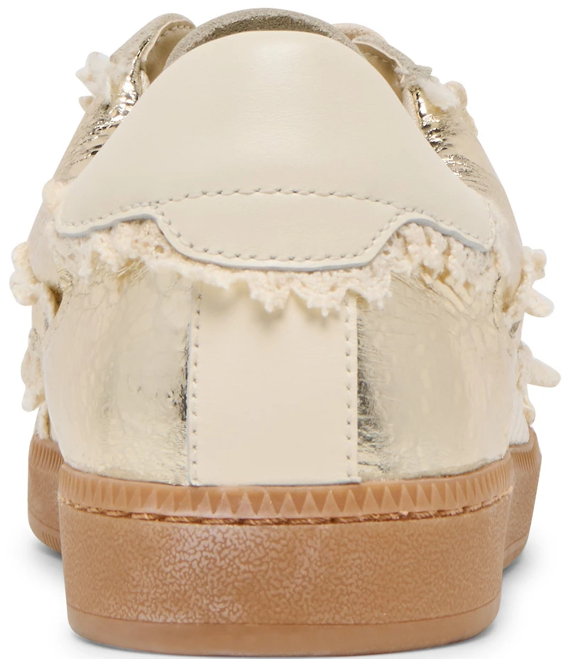 Dolce Vita Notice Crushed Leather and Lace Retro Sneakers