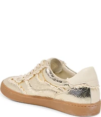 Dolce Vita Notice Crushed Leather and Lace Retro Sneakers