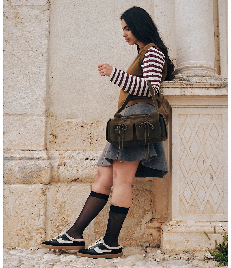 Dolce Vita Notice Slide Woven Plush Retro Slip On Sneakers