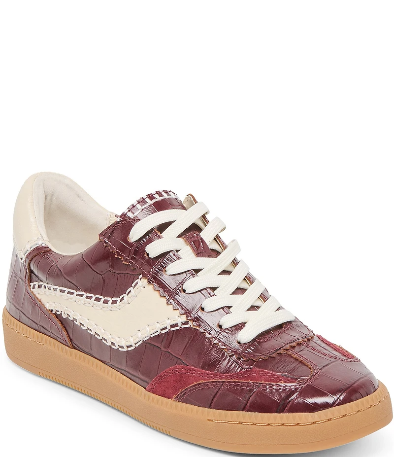 Dolce Vita Notice Stitch Croco Embossed Leather Retro Sneakers