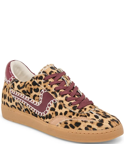 Dolce Vita Notice Stitch Leopard Print Calf Hair Retro Sneakers
