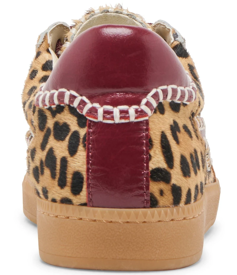 Dolce Vita Notice Stitch Leopard Print Calf Hair Retro Sneakers