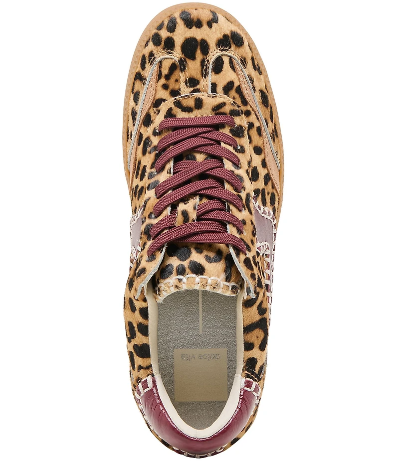 Dolce Vita Notice Stitch Leopard Print Calf Hair Retro Sneakers