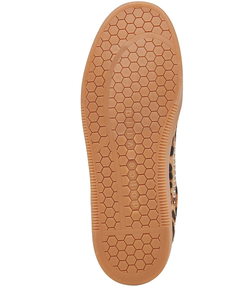 Dolce Vita Notice Stitch Leopard Print Calf Hair Retro Sneakers