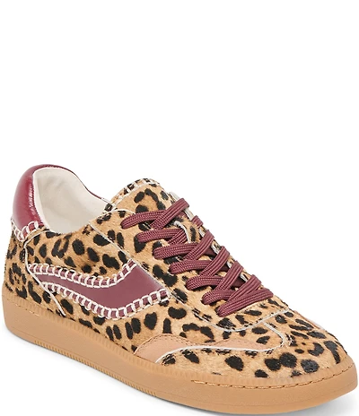 Dolce Vita Notice Stitch Leopard Print Calf Hair Retro Sneakers