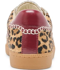 Dolce Vita Notice Stitch Leopard Print Calf Hair Retro Sneakers