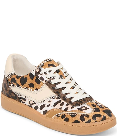 Dolce Vita Notice Stitch Multi Leopard Print Calf Hair Retro Sneakers
