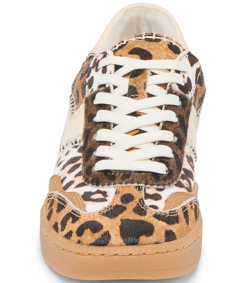 Dolce Vita Notice Stitch Multi Leopard Print Calf Hair Retro Sneakers