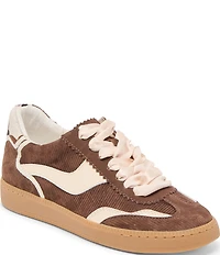Dolce Vita Notice Suede Corduroy Retro Cow Print Sneakers