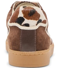 Dolce Vita Notice Suede Corduroy Retro Cow Print Sneakers