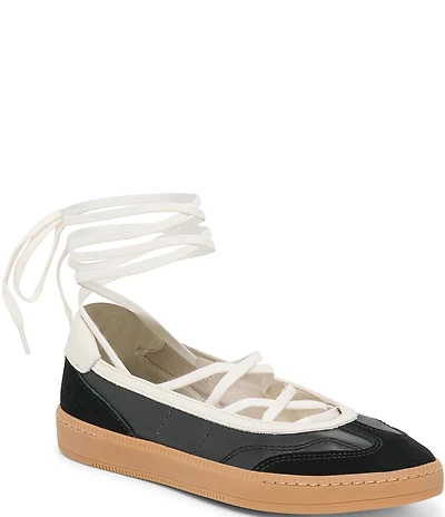 Dolce Vita Nyomie Leather Ankle Wrap Sneakerinas
