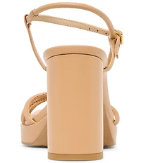 Dolce Vita Odete Leather Metal Detail Sling Back Block Heel Dress Sandals