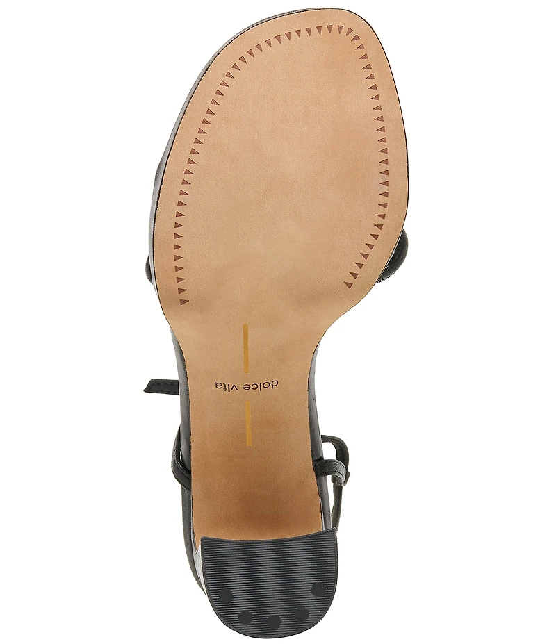 Dolce Vita Odete Leather Metal Detail Sling Back Block Heel Dress Sandals
