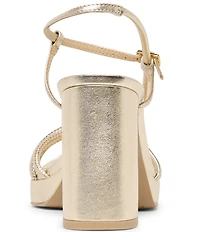 Dolce Vita Odete Leather Metal Detail Sling Back Block Heel Dress Sandals