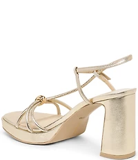 Dolce Vita Odete Leather Metal Detail Sling Back Block Heel Dress Sandals