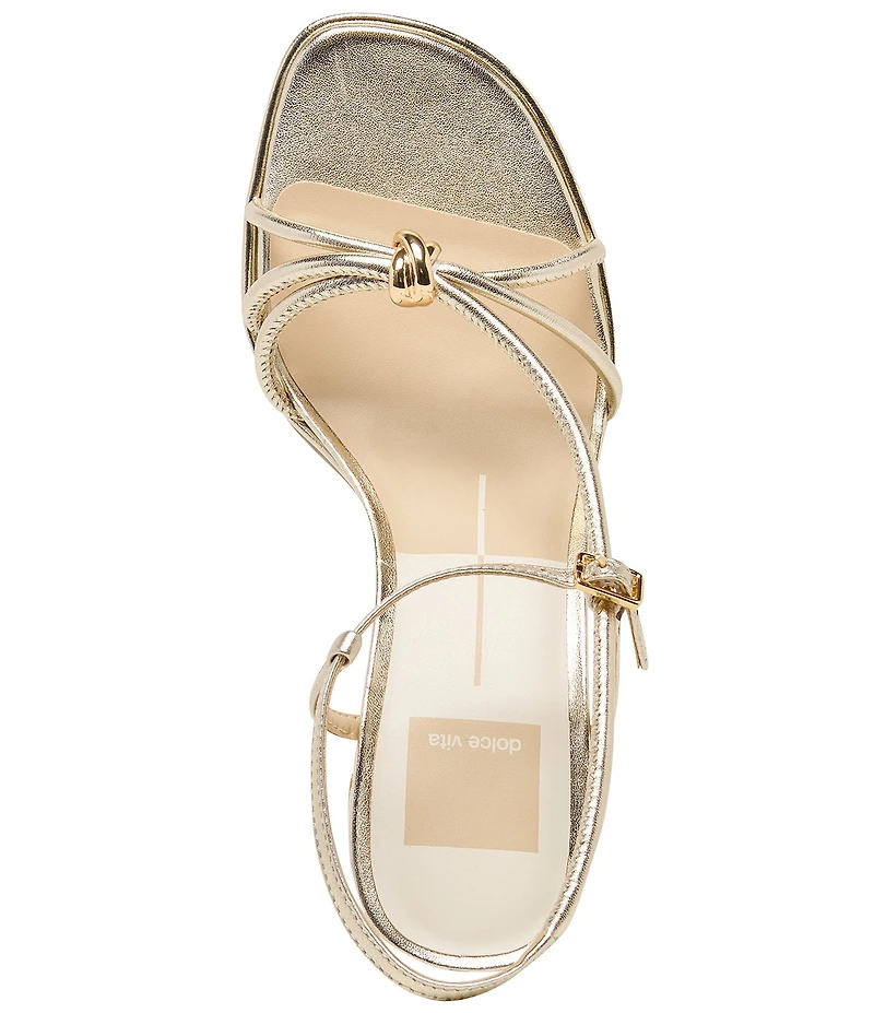 Dolce Vita Odete Leather Metal Detail Sling Back Block Heel Dress Sandals