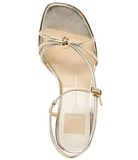 Dolce Vita Odete Leather Metal Detail Sling Back Block Heel Dress Sandals