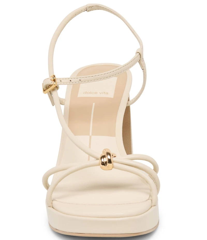 Dolce Vita Odete Leather Metal Detail Sling Back Block Heel Dress Sandals