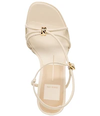 Dolce Vita Odete Leather Metal Detail Sling Back Block Heel Dress Sandals
