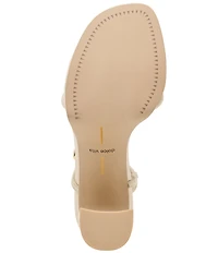 Dolce Vita Odete Leather Metal Detail Sling Back Block Heel Dress Sandals