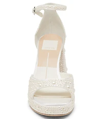 Dolce Vita Pandro Pearl Satin Ankle Strap Platform Sandals