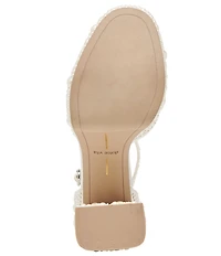 Dolce Vita Pandro Pearl Satin Ankle Strap Platform Sandals